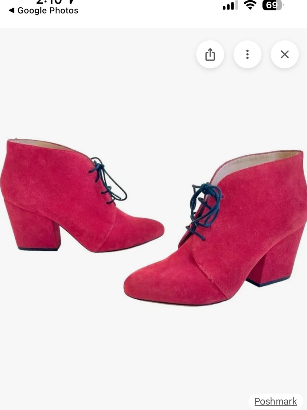 Kate Spade Roger Bright Red Suede Lace-Up Ankle Booties Women’s 8M